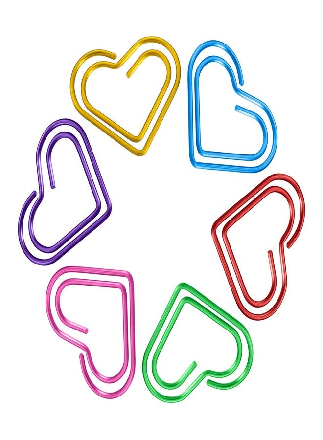 Frienda 105 Pieces Colorful Paper Clips Metal Heart Shaped Paperclips Cute Fancy Multicolor Small Love Shaped Paper Clips Bulk for Office Stationery, School Supplies, Document Note Sorting, Wedding Decoration - Image 3